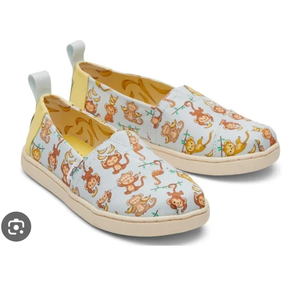 TOMS Youth Unisex Alpargata Monkey Prints - Picture 1 of 12